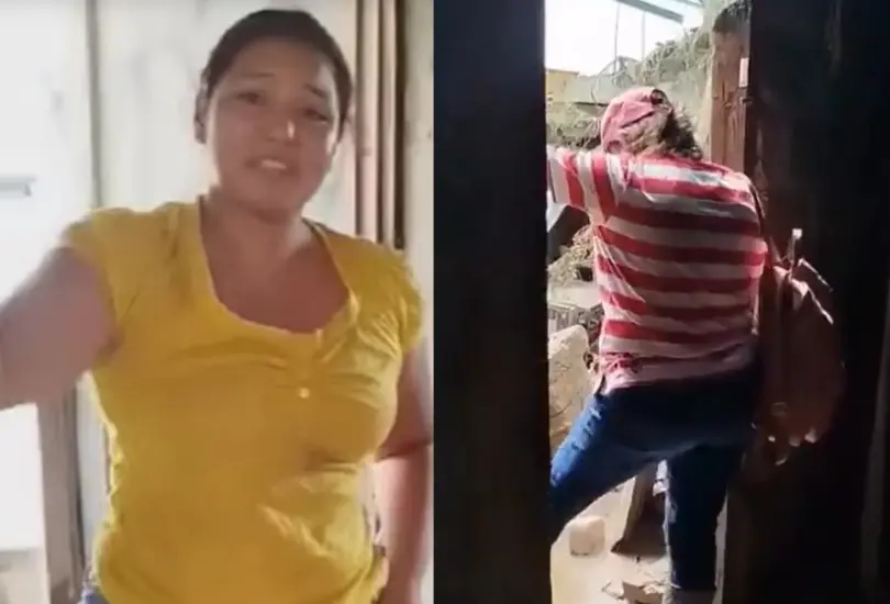 Entre lágrimas, la joven pidió no ser desalojada. Entre lágrimas, la joven pidió no ser desalojada.