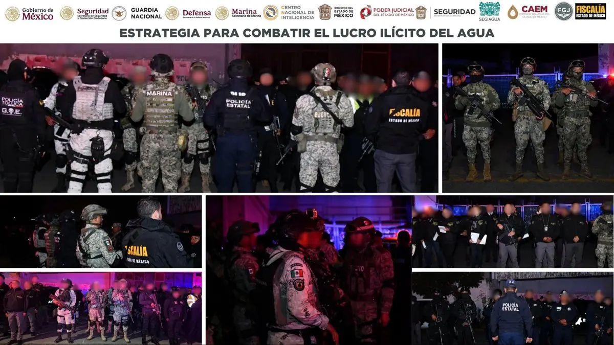 Autoridades de los tres niveles de gobierno encabezaron el operativo. Fiscalía Edomex.