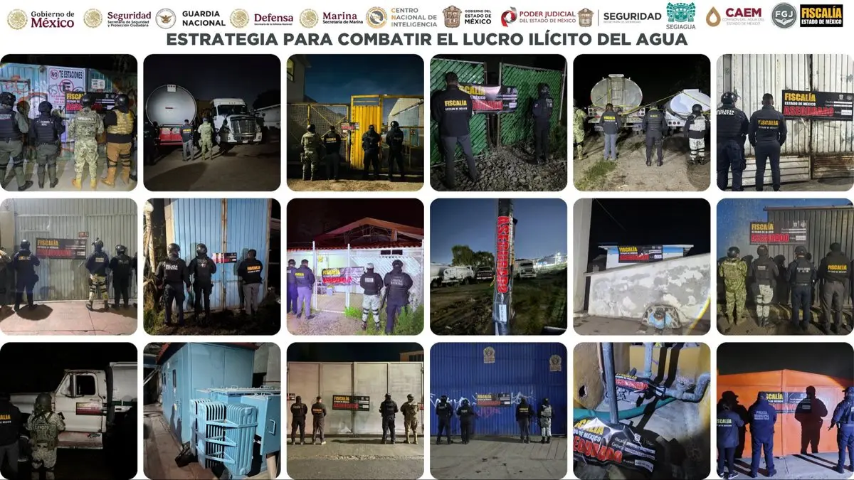 Los pozos clausurados en Edomex. Fiscalía Edomex.