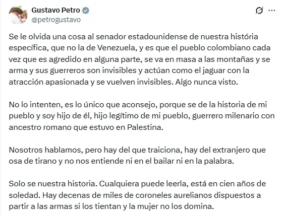 Colombia advierte a Washington: "No lo intenten" Captura de pantalla